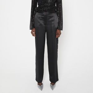 Zara Satin Effect Straight Leg Pants XS